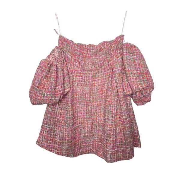 Alamour The Label Elodie Dress Pink Tweed Size Large NWT - Picture 2 of 5